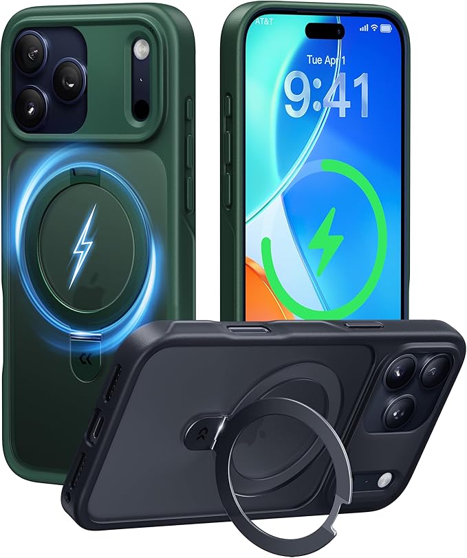CASEKOO Deep Blue iPhone 17 Pro Max Case with Magnetic Invisible Stand | MagSafe Compatible Military-Grade Drop Protection Shockproof Translucent Matte Slim Phone Cover Bright Mart