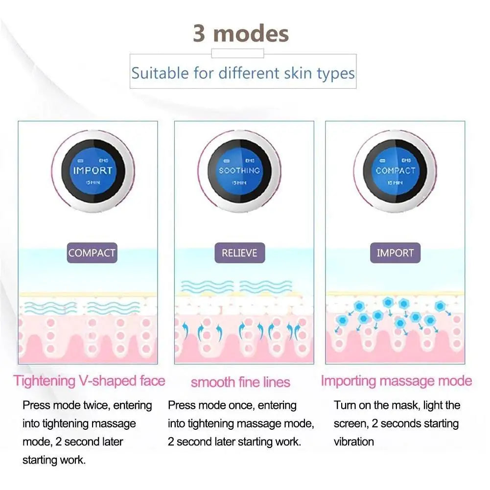 Electric Facial Massage Mask – Anti-Aging 3D Silicone SPA Magnet Beauty Massager for Wrinkle Reduction