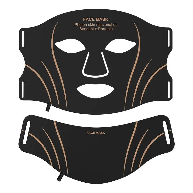 7 Color LED Face Mask with Neck Wireless Portable Red Light Therapy for Anti-Aging, Wrinkles, Skin Rejuvenation, Home Use Bright Mart