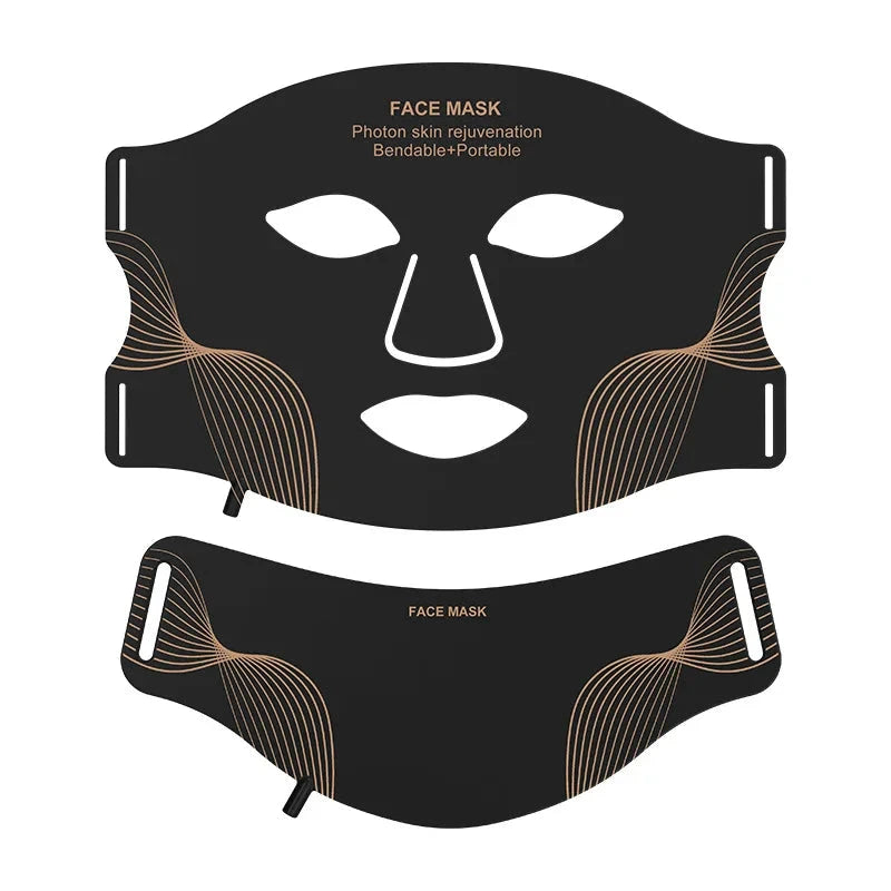 7 Color LED Face Mask with Neck Wireless Portable Red Light Therapy for Anti-Aging, Wrinkles, Skin Rejuvenation, Home Use Bright Mart