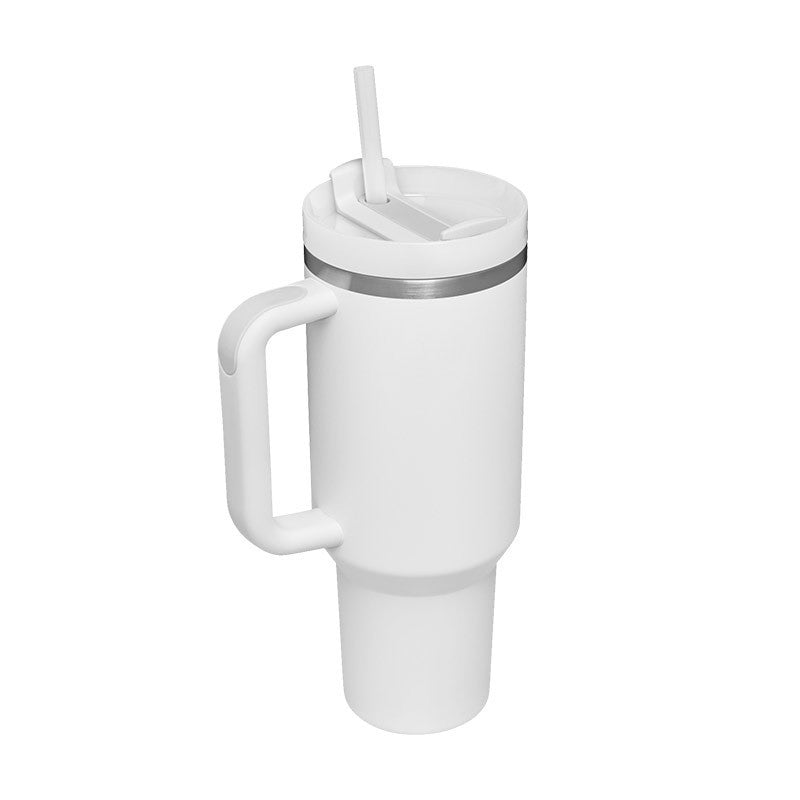40 Oz Insulated Tumbler with Handle & Straw, Stainless Steel Vacuum Coffee Mug with Lid, Spill Proof Travel Cup for Car, Office, Gym – Valentine’s Day Gift for Lovers Bright Mart