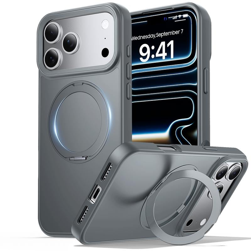 For Iphone 17 Pro Max Case with Stand,Fit for Magsafe,Military Drop Protection,Build in Magnetic Kickstand,Slim Phone Case for Iphone 17 Pro Max, 6.9",Matte Orange