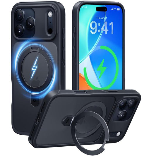 CASEKOO Deep Blue Iphone 17 Pro Max Case with Magnetic Invisible Stand for Iphone 17 Cases [Military Drop Protection] [Compatible with Magsafe] Shockproof Translucent Matte Slim Promax Phone Cover