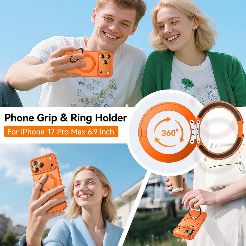 For Iphone 17 Pro Max Case with Stand,Fit for Magsafe,Military Drop Protection,Build in Magnetic Kickstand,Slim Phone Case for Iphone 17 Pro Max, 6.9",Matte Orange