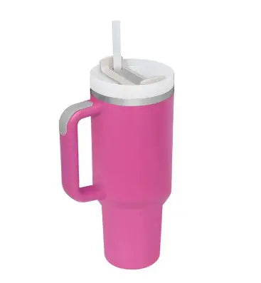 40 Oz Insulated Tumbler with Handle & Straw, Stainless Steel Vacuum Coffee Mug with Lid, Spill Proof Travel Cup for Car, Office, Gym – Valentine’s Day Gift for Lovers Bright Mart