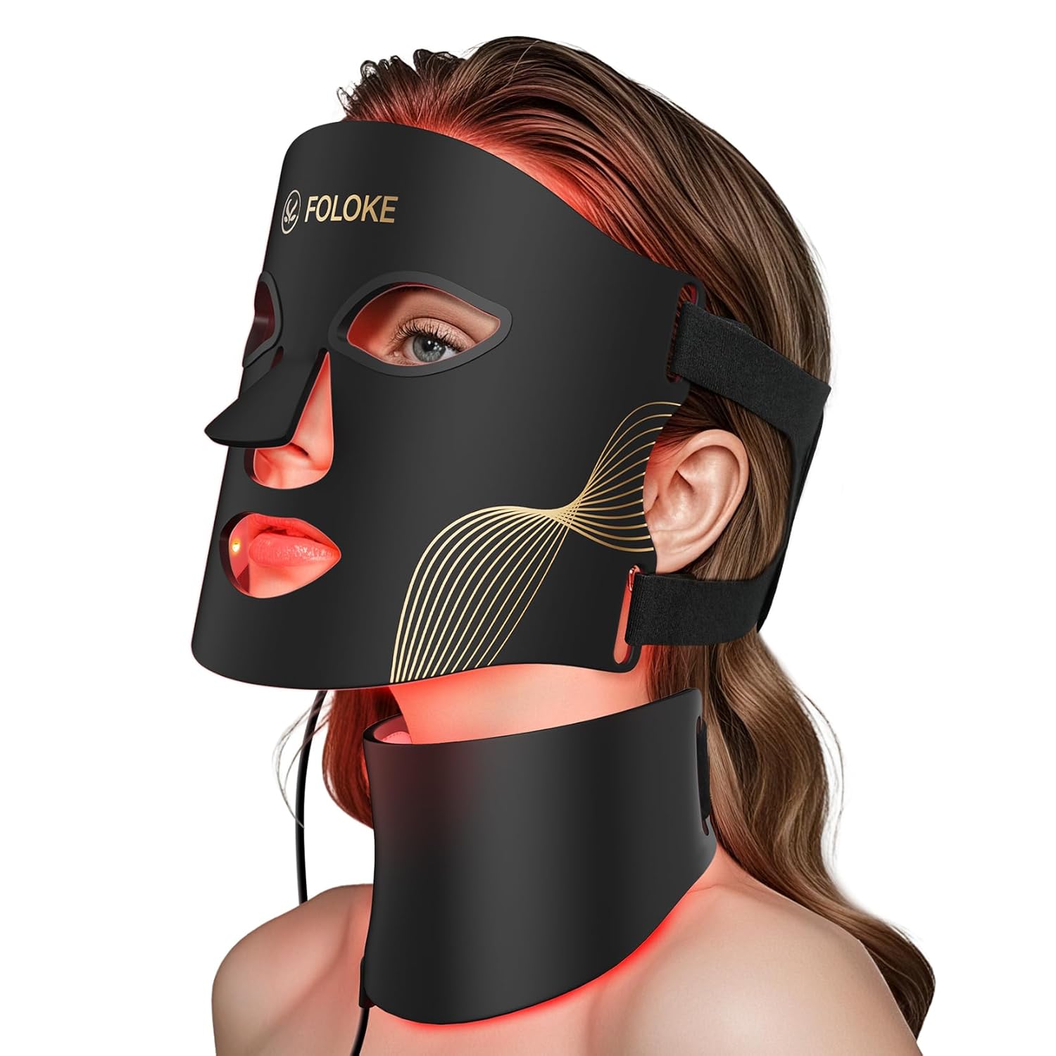 FOLOKE LED Light Therapy Mask Skin Care, 103 3-in-1 Fusion LED Beads, LEDs face mask & neck mask Infrared Red - Wavelength for Home Use, – Advanced Skincare Made Easy Bright Mart