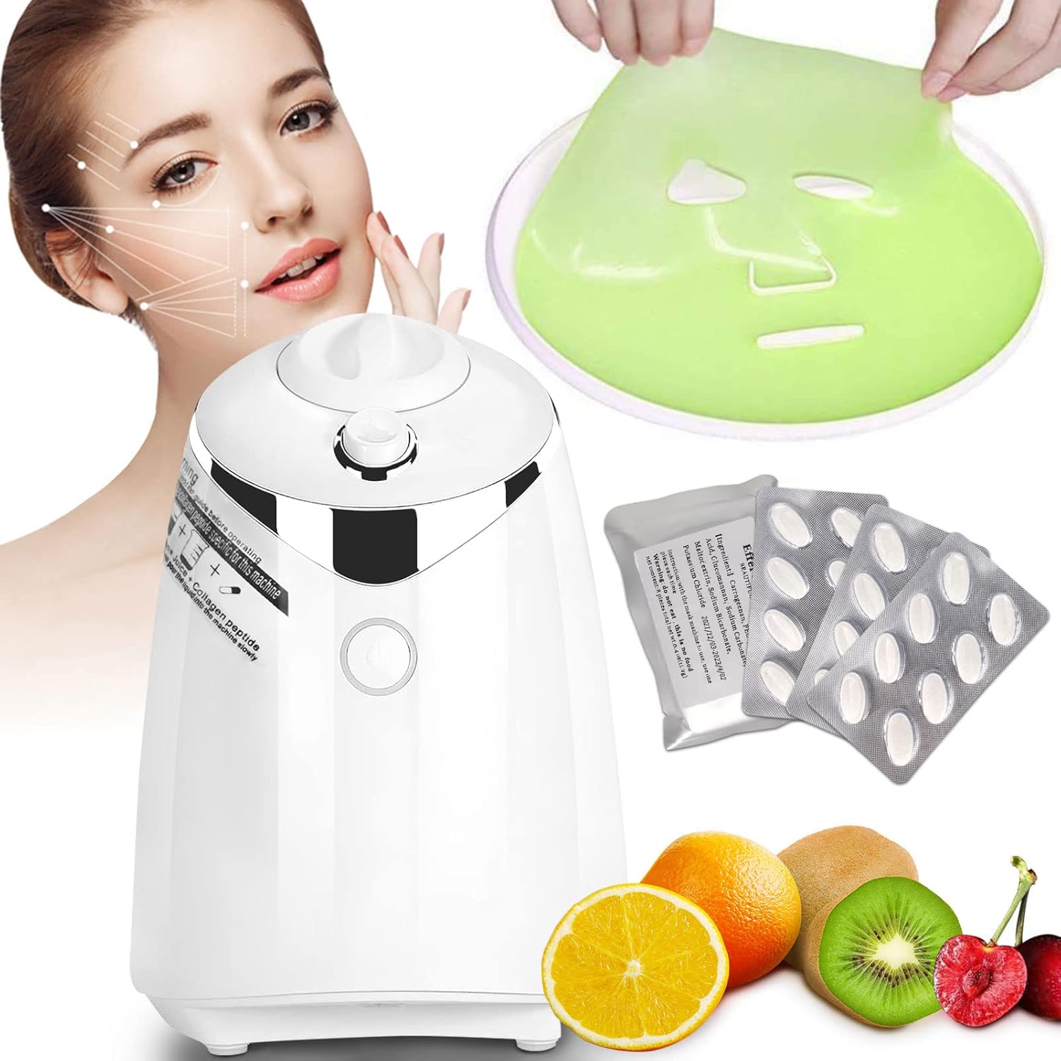 Face Mask Maker Machine Facial Treatment DIY Automatic Fruit Natural Vegetable Collagen Home Use Beauty Skin SPA Care Bright Mart