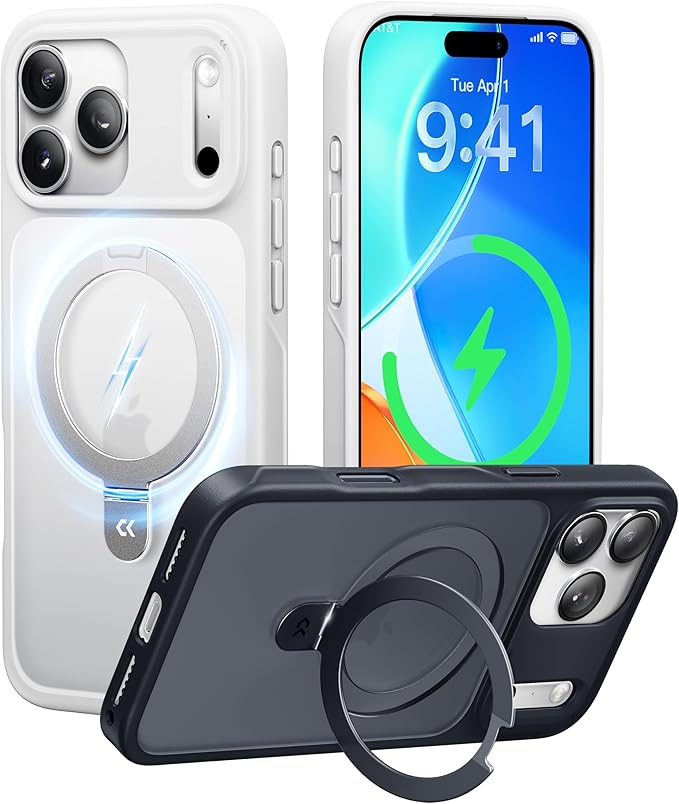 CASEKOO Deep Blue iPhone 17 Pro Max Case with Magnetic Invisible Stand | MagSafe Compatible Military-Grade Drop Protection Shockproof Translucent Matte Slim Phone Cover Bright Mart