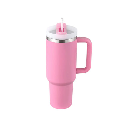 40 Oz Insulated Tumbler with Handle & Straw, Stainless Steel Vacuum Coffee Mug with Lid, Spill Proof Travel Cup for Car, Office, Gym – Valentine’s Day Gift for Lovers Bright Mart