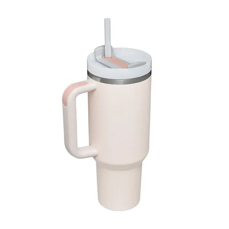 40 Oz Insulated Tumbler with Handle & Straw, Stainless Steel Vacuum Coffee Mug with Lid, Spill Proof Travel Cup for Car, Office, Gym – Valentine’s Day Gift for Lovers Bright Mart
