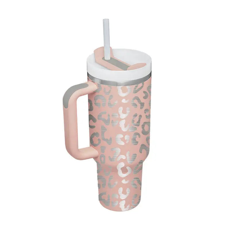 40 Oz Insulated Tumbler with Handle & Straw, Stainless Steel Vacuum Coffee Mug with Lid, Spill Proof Travel Cup for Car, Office, Gym – Valentine’s Day Gift for Lovers Bright Mart