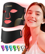 FOLOKE LED Light Therapy Mask Skin Care, 103 3-in-1 Fusion LED Beads, LEDs face mask & neck mask Infrared Red - Wavelength for Home Use, – Advanced Skincare Made Easy Bright Mart