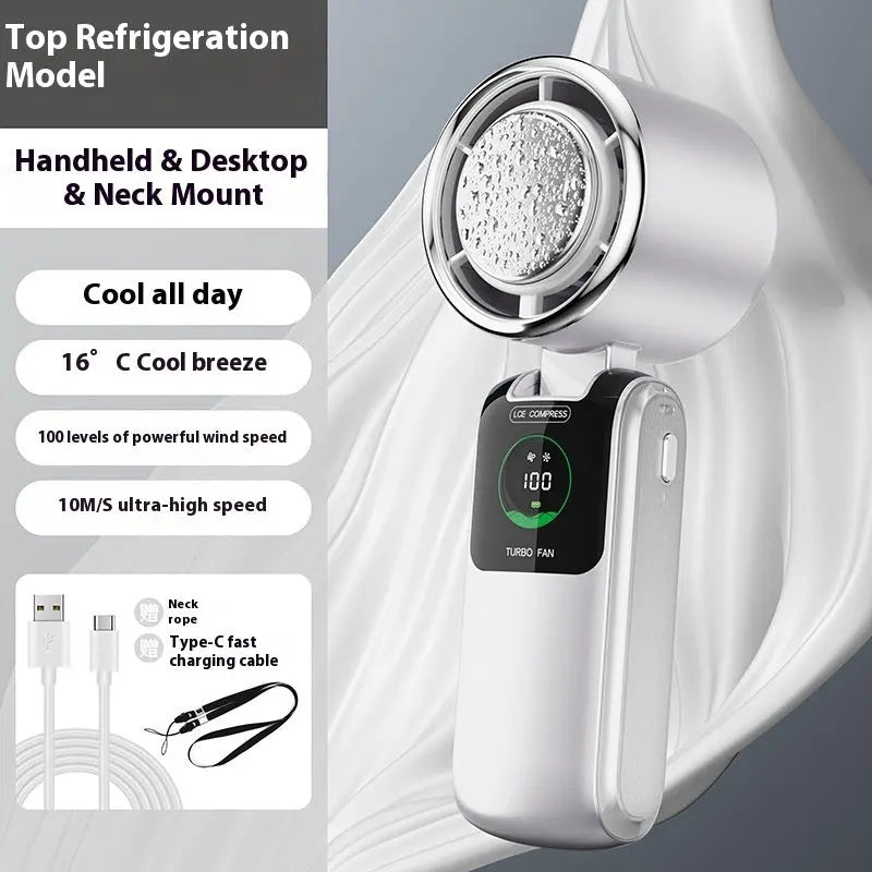 Ice Pack High-Speed Handheld Electric Fan Bright Mart