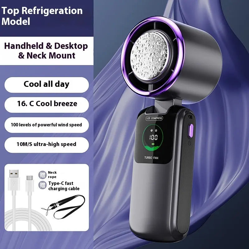 Ice Pack High-Speed Handheld Electric Fan Bright Mart