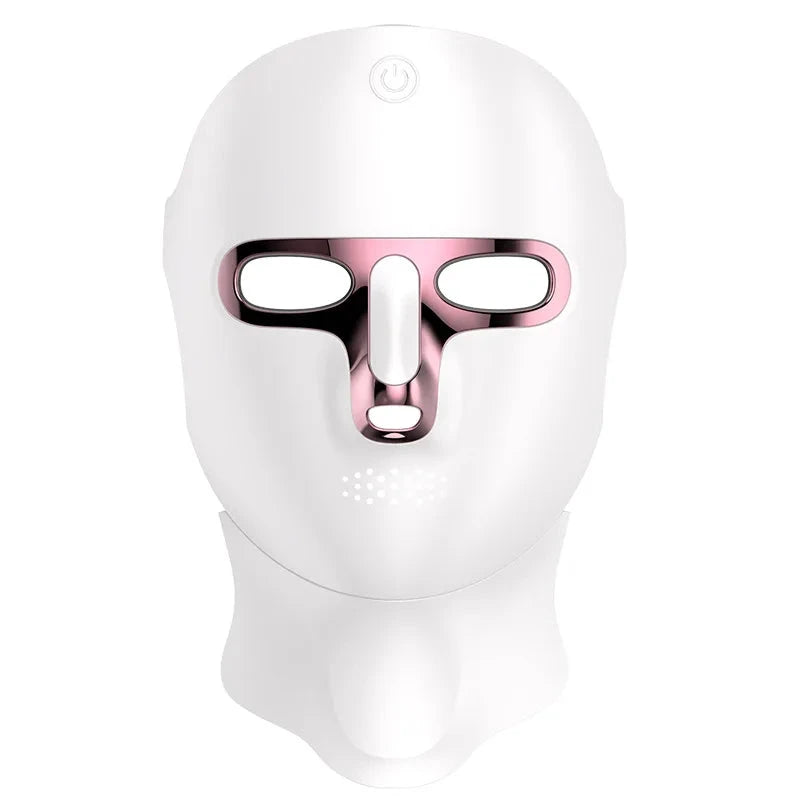 USB Rechargeable LED Face Mask Therapy Red Light Therapy Face Mask with Neck Therapy Mask for Home Working Travel Yoga Sleep Bright Mart