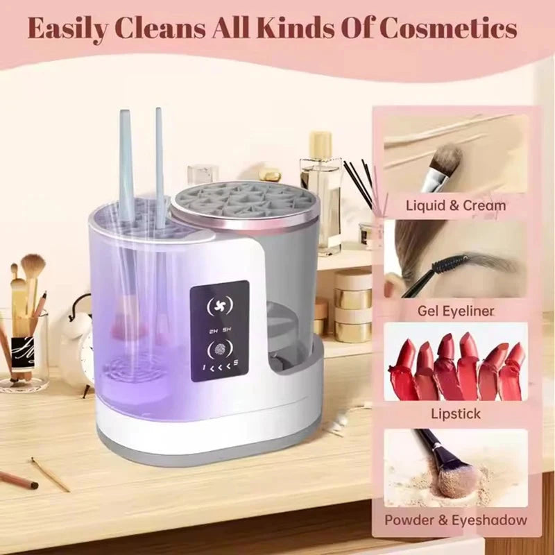 3-in-1 Electric Makeup Brush Cleaner & Dryer – Fast USB Automatic Beauty Tool USA Bright Mart