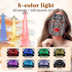 Red Light Therapy for Face & Neck, Red Light Mask with 850nm NIR, 7-1 Colors LED Light Therapy mask, Rechargeable LED Face & Neck Mask for Anti-Aging, Skin Firming & Radiant Glow at Home Bright Mart