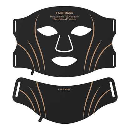 7 Color LED Face Mask with Neck Wireless Portable Red Light Therapy for Anti-Aging, Wrinkles, Skin Rejuvenation, Home Use Bright Mart