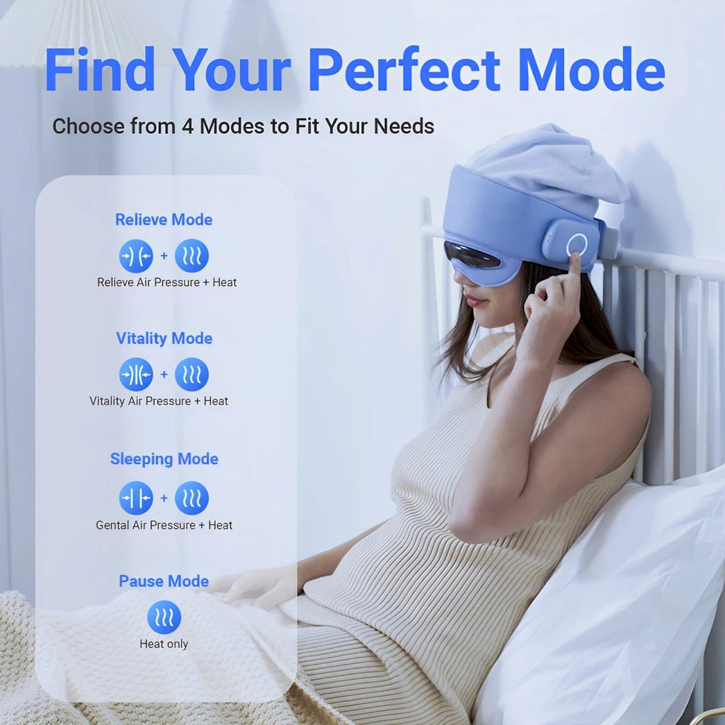 Head Massager for Fatigue Relief, Eye Massager with Heat, Head and Eye Massage for Stress Relief, Bluetooth-Capable, Ideal gifts Bright Mart