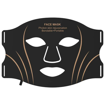 7 Color LED Face Mask with Neck Wireless Portable Red Light Therapy for Anti-Aging, Wrinkles, Skin Rejuvenation, Home Use Bright Mart
