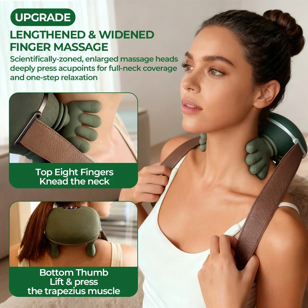 Wireless Neck & Shoulder Massager with Heat – Deep Tissue 4D Bright Mart