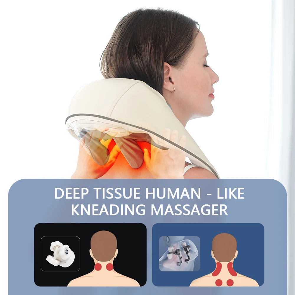 Cordless Neck Massager with Heat – 4D Deep Kneading 2025 Bright Mart
