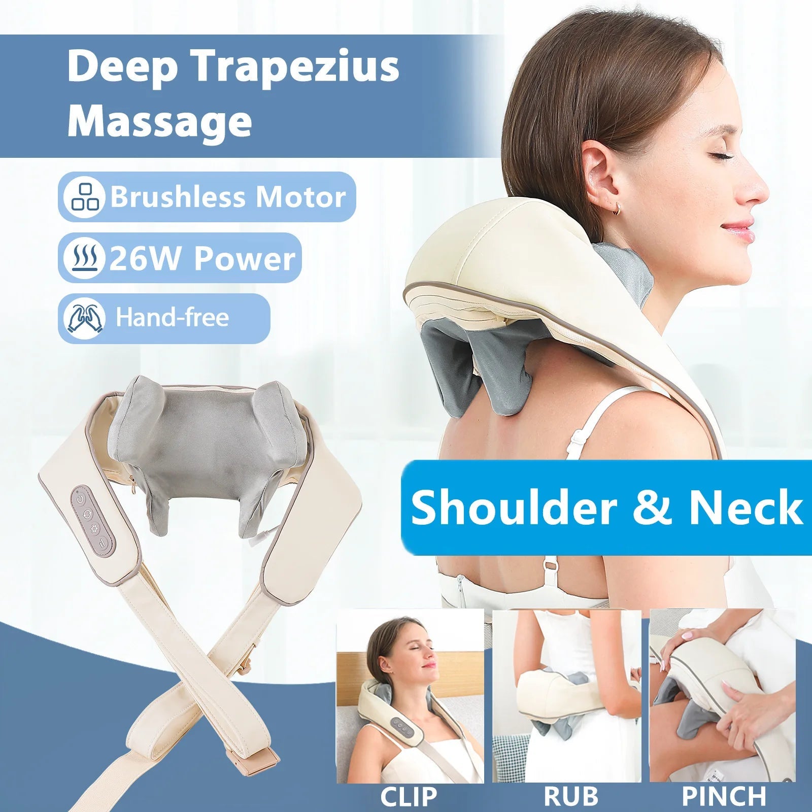 Cordless Neck Massager with Heat – 4D Deep Kneading 2025 Bright Mart