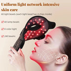 Red Light Therapy for Face & Neck, Red Light Mask with 850nm NIR, 7-1 Colors LED Light Therapy mask, Rechargeable LED Face & Neck Mask for Anti-Aging, Skin Firming & Radiant Glow at Home Bright Mart