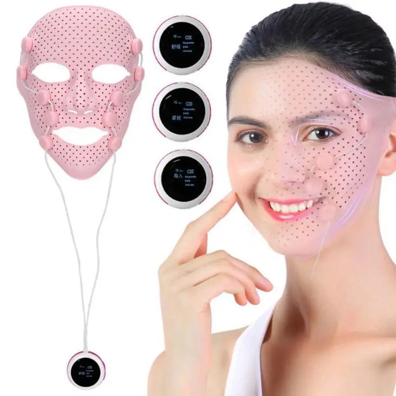 Electric Facial Massage Mask – Anti-Aging 3D Silicone SPA Magnet Beauty Massager for Wrinkle Reduction