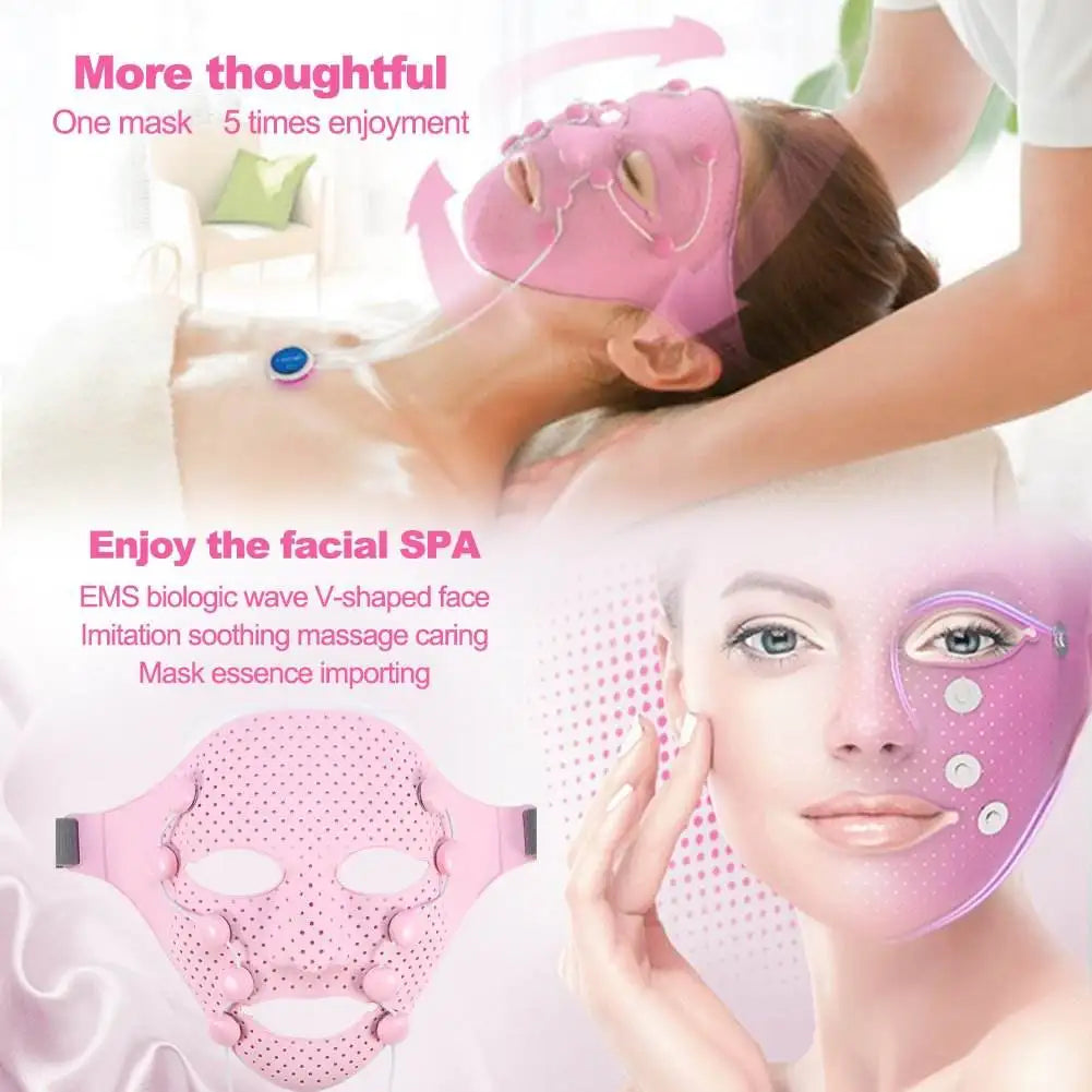 Electric Facial Massage Mask – Anti-Aging 3D Silicone SPA Magnet Beauty Massager for Wrinkle Reduction