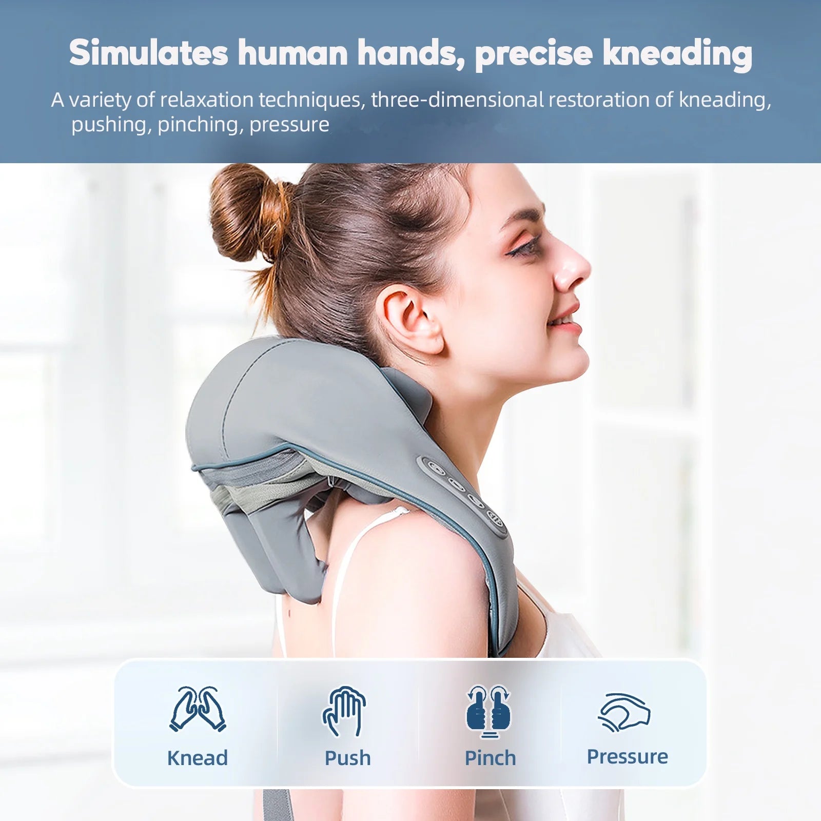 Cordless Neck Massager with Heat – 4D Deep Kneading 2025 Bright Mart