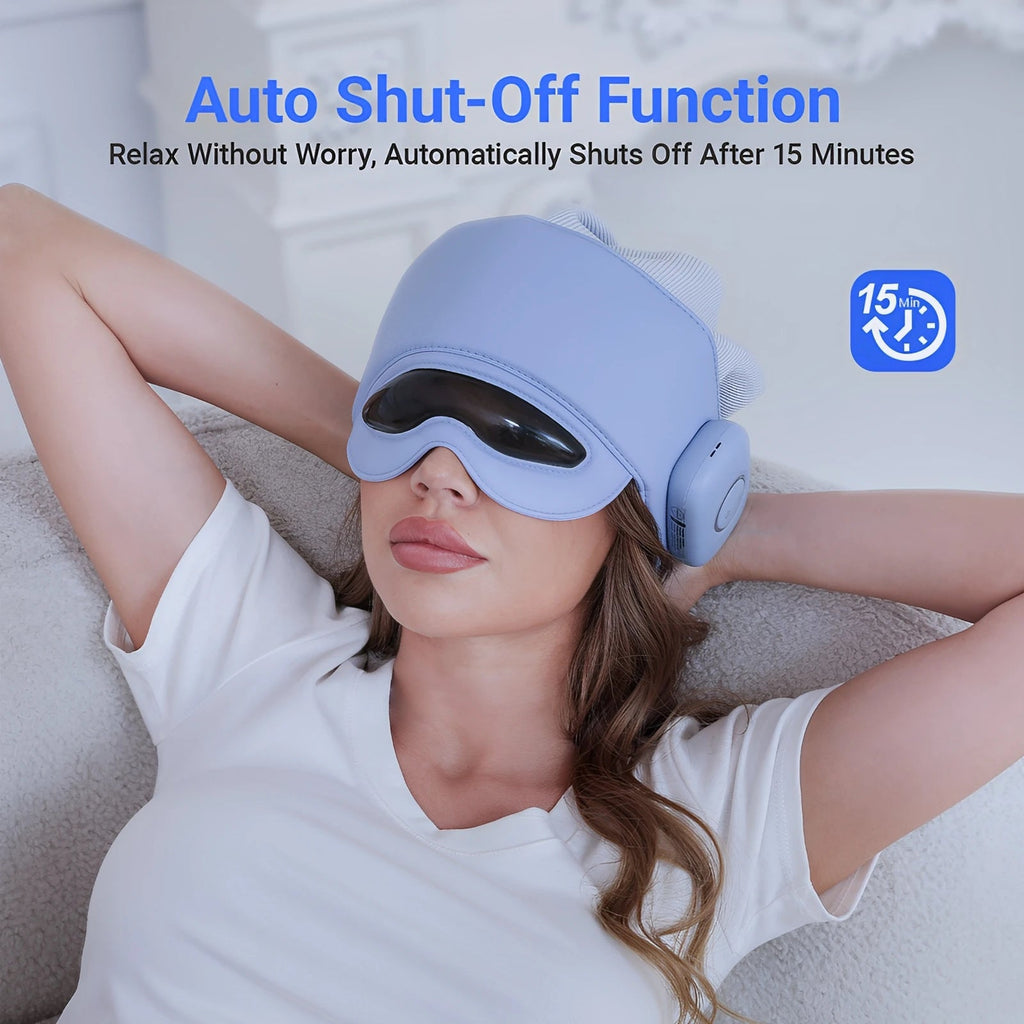 Head Massager for Fatigue Relief, Eye Massager with Heat, Head and Eye Massage for Stress Relief, Bluetooth-Capable, Ideal gifts Bright Mart