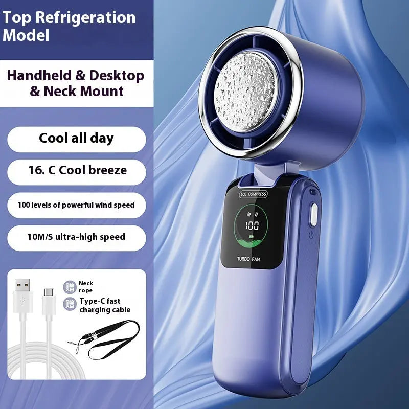 Ice Pack High-Speed Handheld Electric Fan Bright Mart