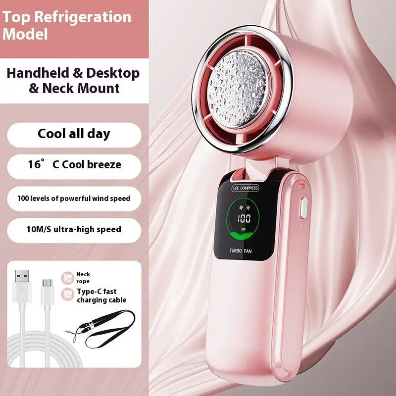 Ice Pack High-Speed Handheld Electric Fan Bright Mart