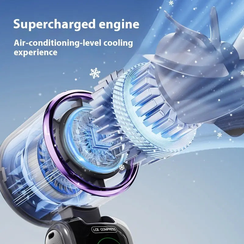 Ice Pack High-Speed Handheld Electric Fan Bright Mart