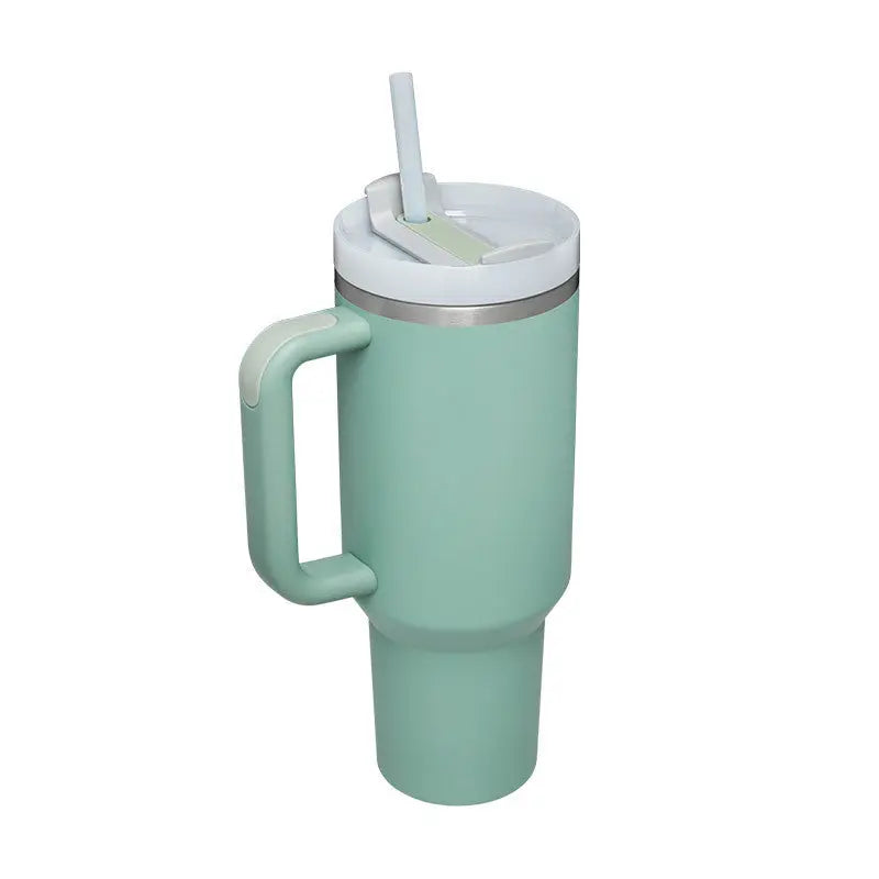 40 Oz Insulated Tumbler with Handle & Straw, Stainless Steel Vacuum Coffee Mug with Lid, Spill Proof Travel Cup for Car, Office, Gym – Valentine’s Day Gift for Lovers Bright Mart