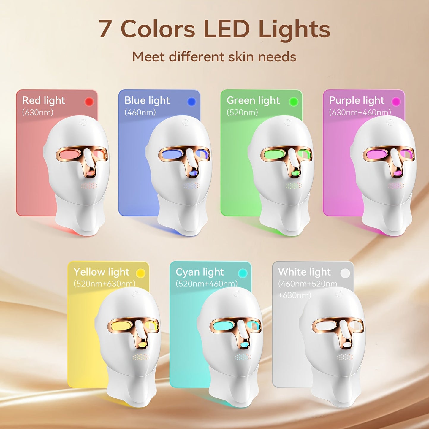 FOLOKE Red Light Therapy Mask for Face & Neck, LED Face Light Therapy,USB C Rechargeable,Infrared Mask for Home Working Travel Yoga Bright Mart