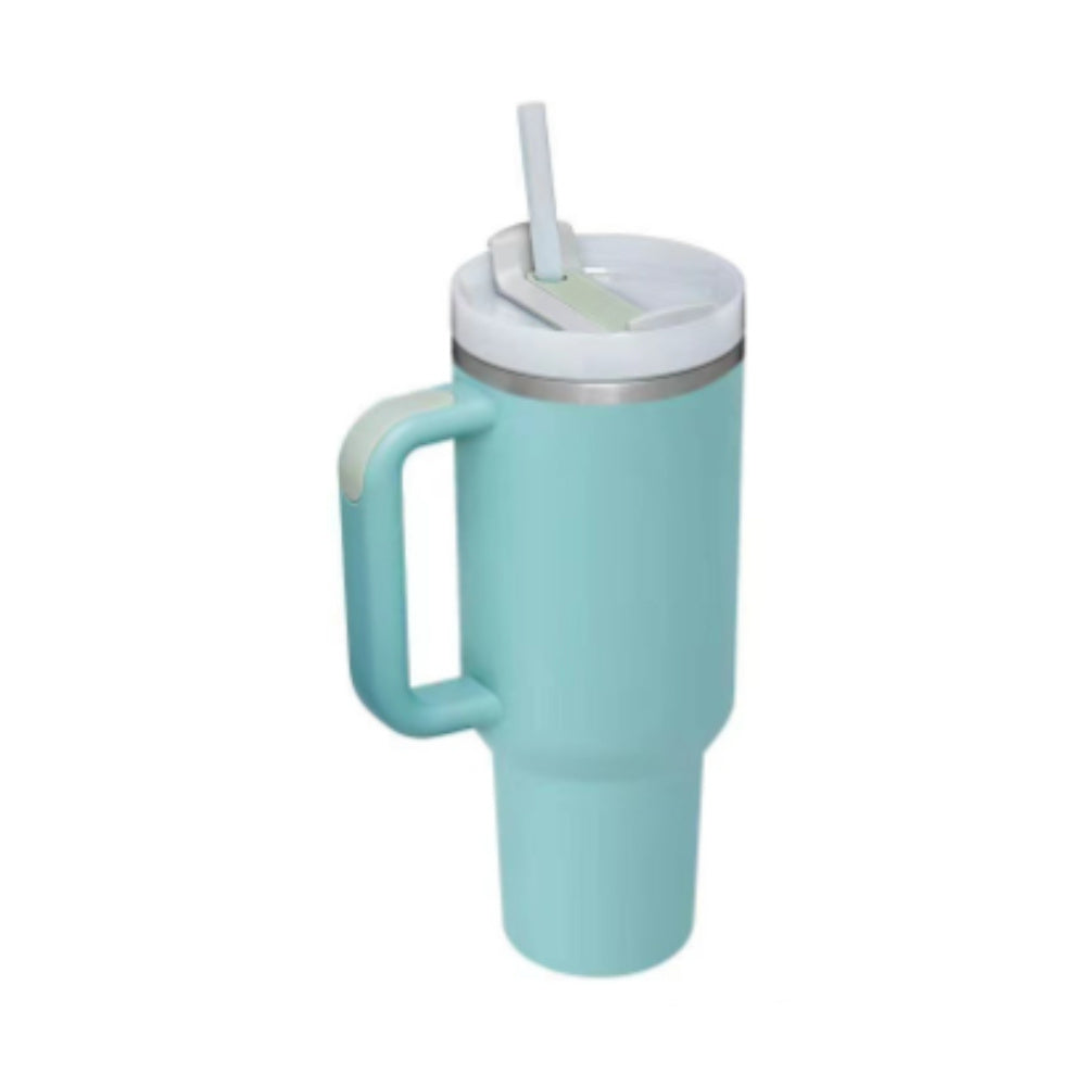 40 Oz Insulated Tumbler with Handle & Straw, Stainless Steel Vacuum Coffee Mug with Lid, Spill Proof Travel Cup for Car, Office, Gym – Valentine’s Day Gift for Lovers Bright Mart