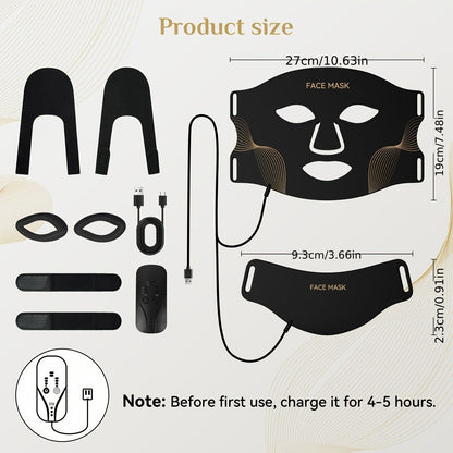FOLOKE LED Light Therapy Mask Skin Care, 103 3-in-1 Fusion LED Beads, LEDs face mask & neck mask Infrared Red - Wavelength for Home Use, – Advanced Skincare Made Easy Bright Mart