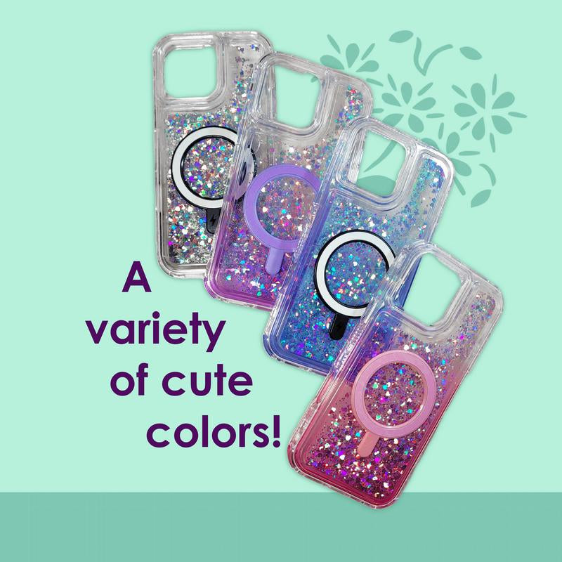 Entronix Case for Iphone 17/16 Air/Plus/Pro Max - Cute Liquid Glitter Triple-Layer Cover, [Magnetic] Smartphone Accessories Protective Shockproof