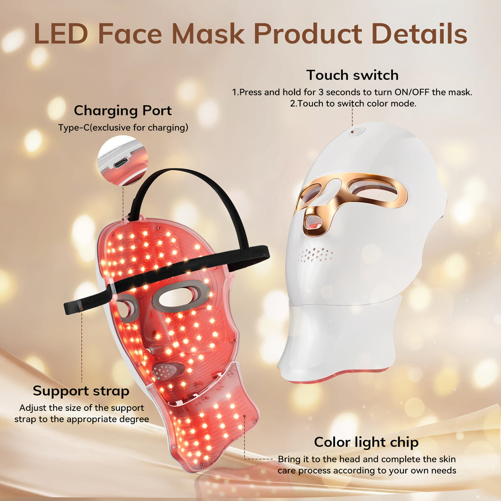 FOLOKE Red Light Therapy Mask for Face & Neck Bright Mart